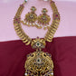 Peacock Pendent Mango Links Red Stone Nakshi Short Necklace