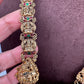 Goddess Lakshmi Elephant Pendent Lakshmi Links Green Pumpkin beads Matte Finish Nakshi Necklace