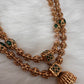Golden Nakshi Ball Red Green Stone Two Line Necklace