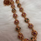 Golden Nakshi Ball Red Green Stone Necklace