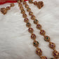 Golden Nakshi Ball Red Green Stone Necklace