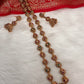 Golden Nakshi Ball Red Green Stone Necklace