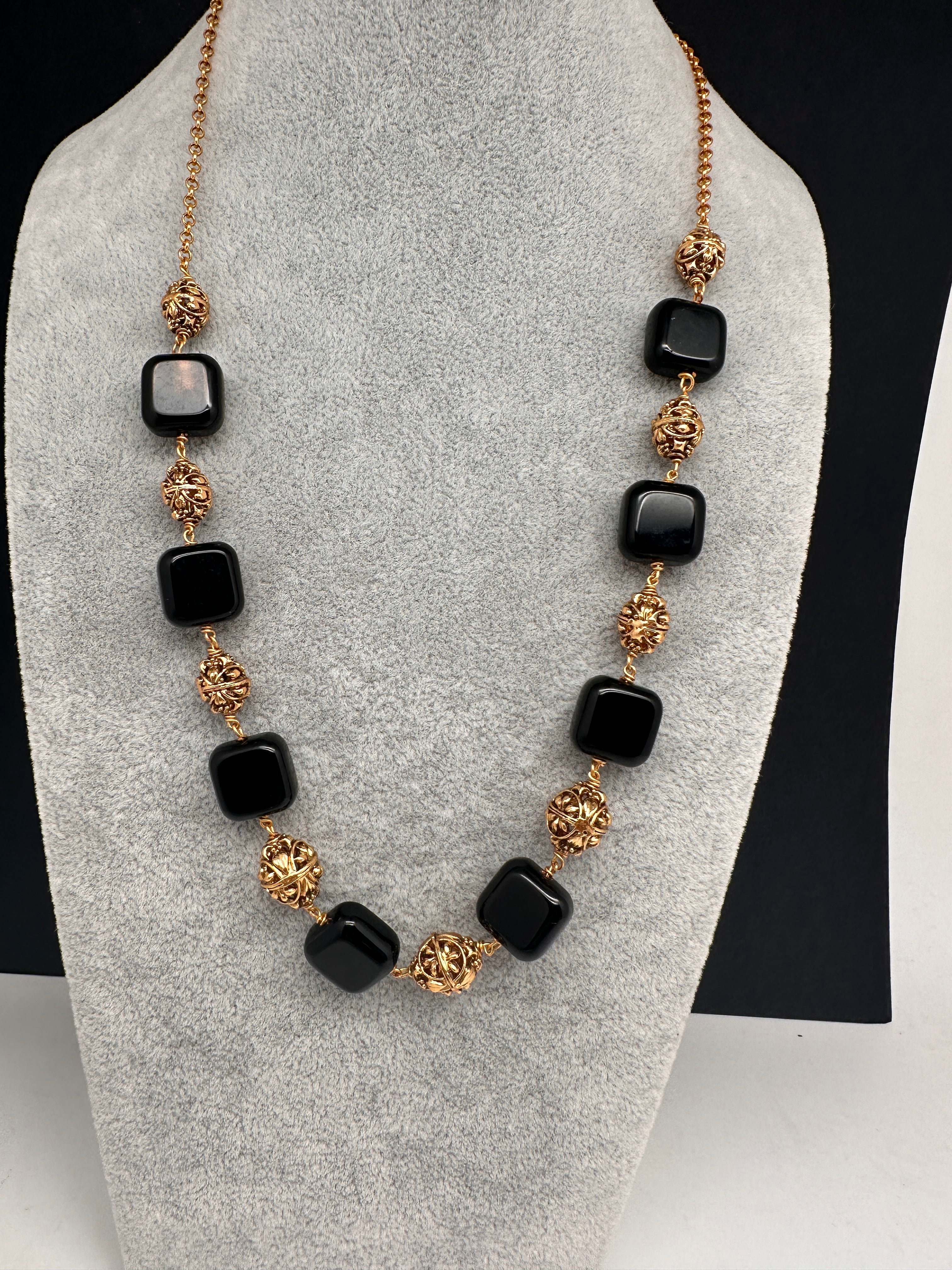 Golden Nakshi Ball Big Color Stone Necklace – Sheetal's FabFashion