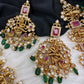 Dashavtar Nakshi Red Kemp and PearlsNecklace