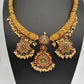 Kanthi Style CZ Red Stone Short Nakshi Necklace Set