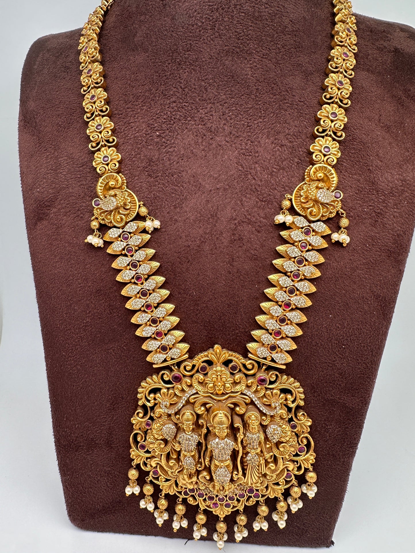 Ram Parivar Nakshi Matte Long Necklace