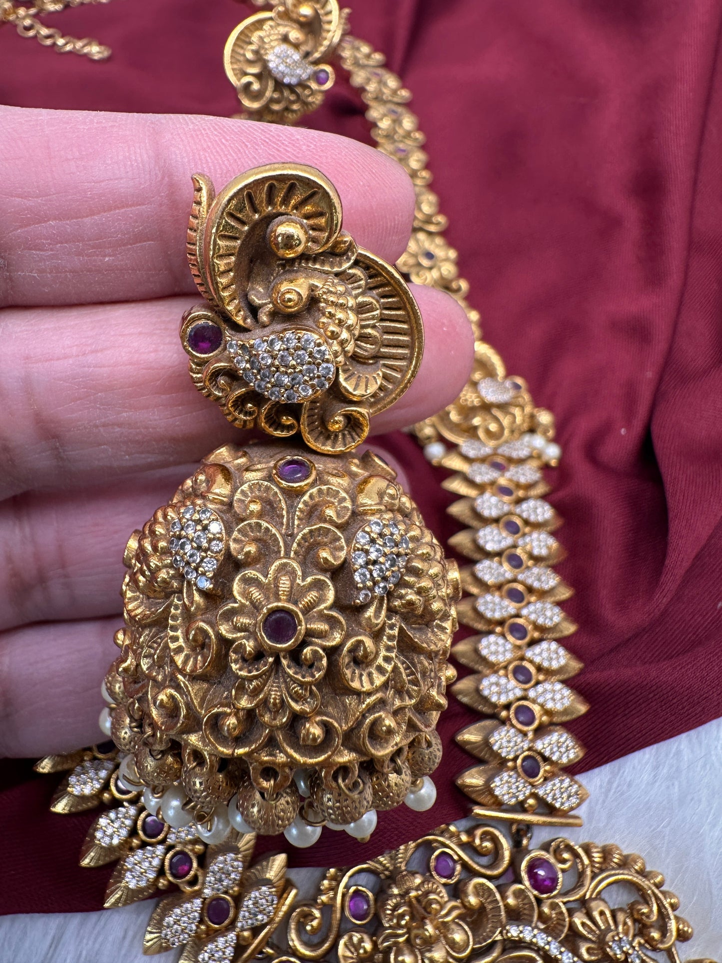 Ram Parivar Nakshi Matte Long Necklace