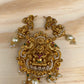 Red Green Stone CZ Goddess Lakshmi Pendent Set