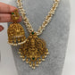 Goddess Lakshmi Matte Finish Pendent Set with Cluster Pearl Mala