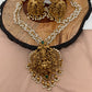 Goddess Lakshmi Matte Finish Pendent Set with Cluster Pearl Mala
