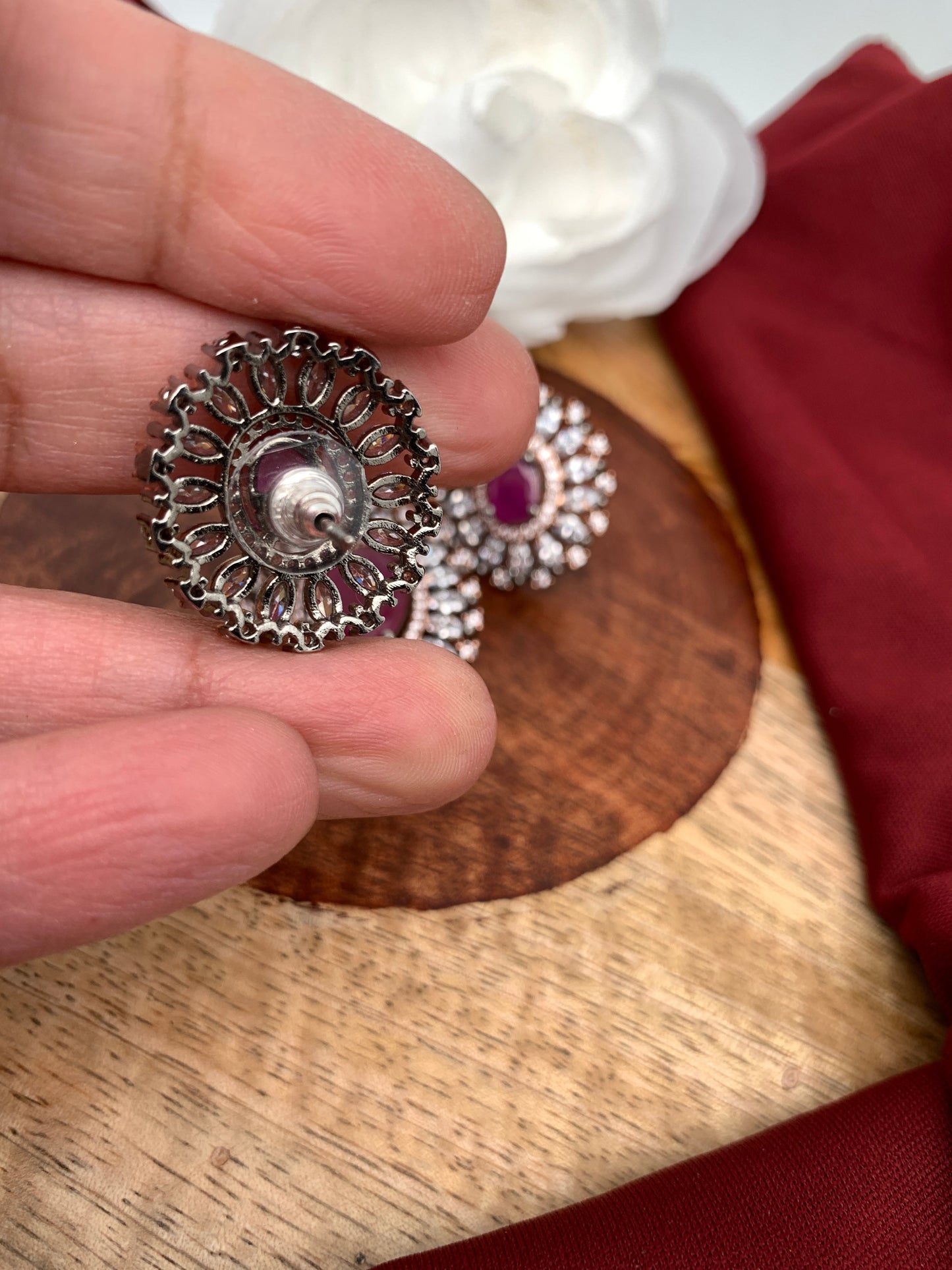 Victorian Polish AD Red Stone Pendent Set