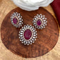 Victorian Polish AD Red Stone Pendent Set