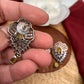Victorian Dual Tone Polish AD Yellow Stone Pendent Set