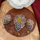 Victorian Dual Tone Polish AD Yellow Stone Pendent Set