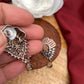 Victorian Dual Tone Polish AD Peach Stone Pendent Set
