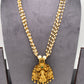 Goddess Lakshmi Premium Matte Finish Nakshi Pendent Set With Pearl Mala