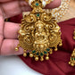 Goddess Lakshmi Premium Matte Finish Nakshi Pendent Set With Pearl Mala