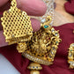 Goddess Premium Matte Finish Nakshi Pendent Set With Pearl Mala