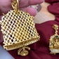 Goddess Premium Matte Finish Nakshi Pendent Set With Pearl Mala
