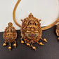 Goddess Lakshmi Ganesha Nakshi Matte Finish Pendent Set