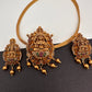 Goddess Lakshmi Ganesha Nakshi Matte Finish Pendent Set