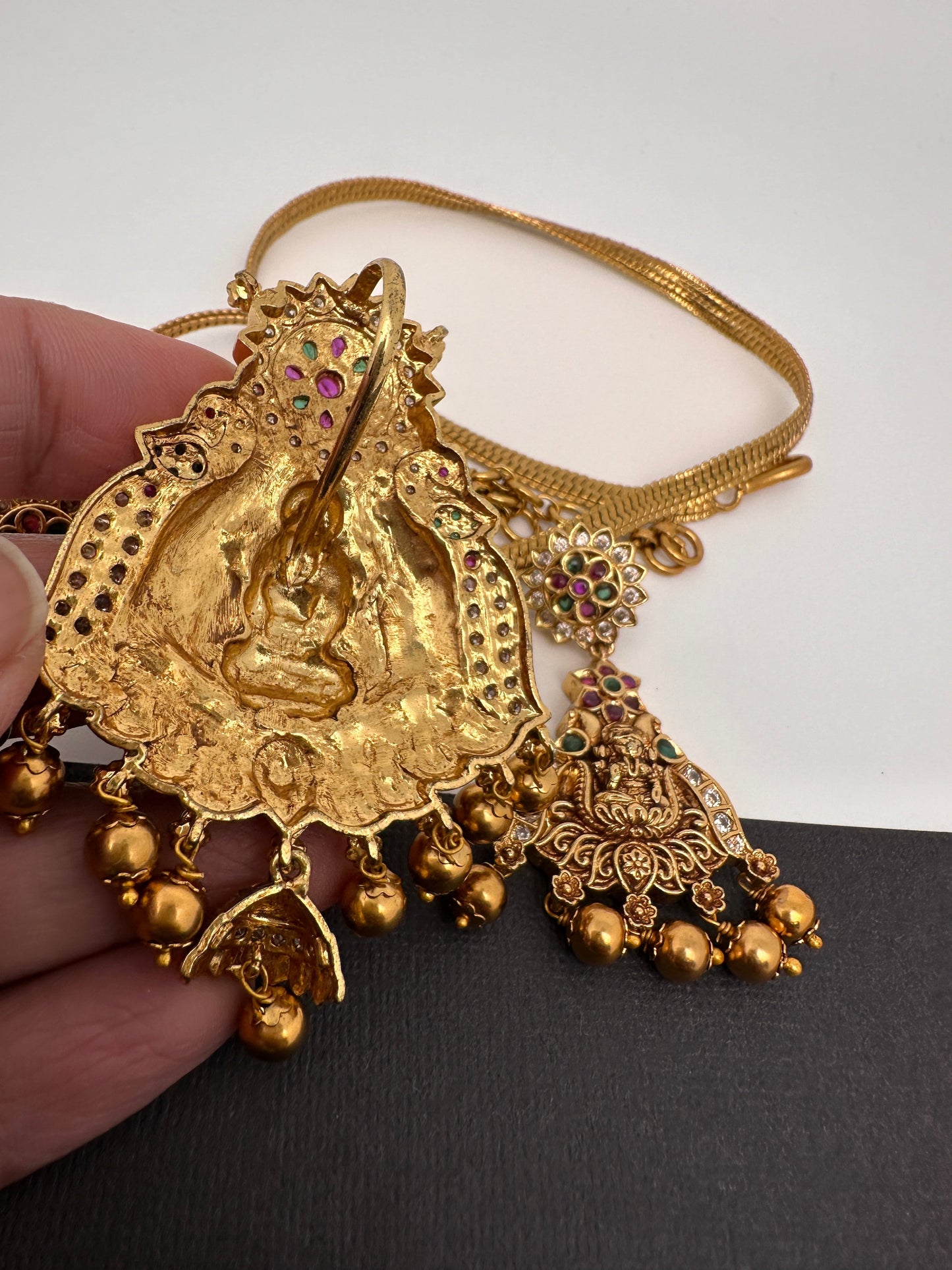 Goddess Lakshmi Nakshi Matte Finish Pendent Set
