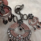 AD Floral Victorian Color Stone Pendent Set - Black
