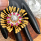 AD Red White Yellow Floral Ring