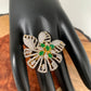AD Green Stone Floral Ring