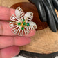 AD Green Stone Floral Ring