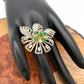 AD Green Stone Floral Ring