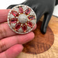 AD Wine Red Stone Round Ring