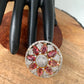 AD Wine Red Stone Round Ring