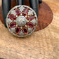 AD Wine Red Stone Round Ring