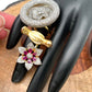 AD Birds Nest Design Red Stone Ring