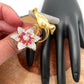 AD Birds Nest Design Red Stone Ring