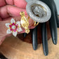 AD Birds Nest Design Red Stone Ring