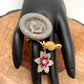 AD Birds Nest Design Red Stone Ring