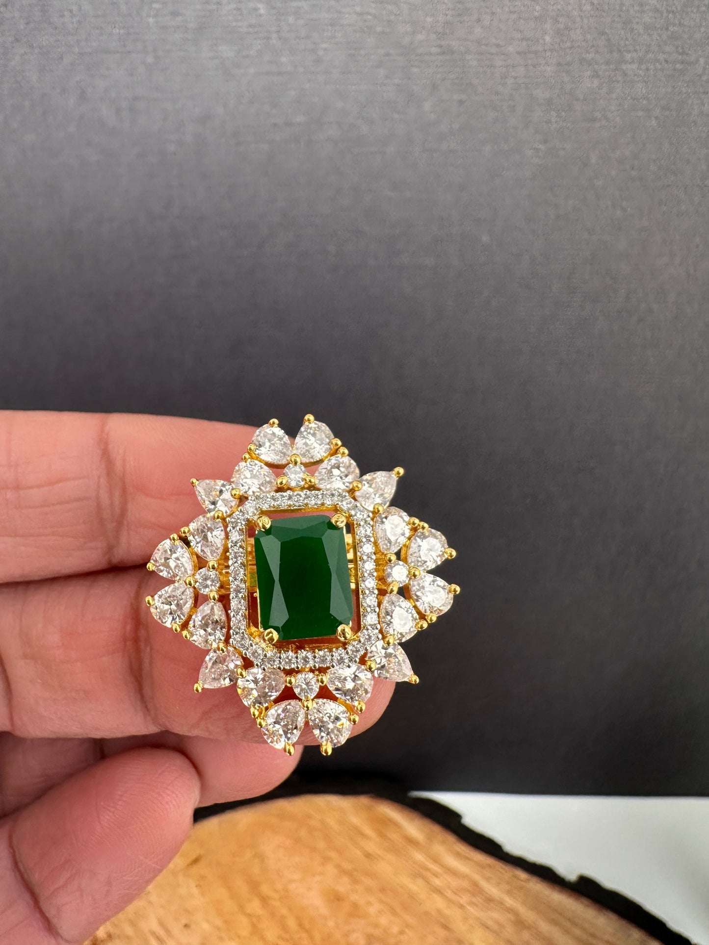 AD Green Stone Ring