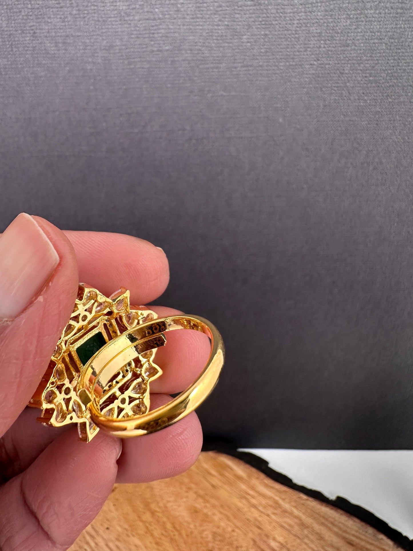 AD Green Stone Ring
