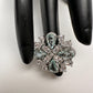 AD Silver Adjustable Color Stone Ring - LightGreen