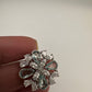 AD Silver Adjustable Color Stone Ring - LightGreen