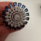 AD Silver Adjustable Color Stone Cocktail lRing - Blue