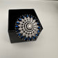 AD Silver Adjustable Color Stone Cocktail lRing - Blue