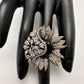 AD Silver Adjustable Color Stone Cocktail lRing - Blue