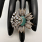 AD Silver Adjustable Color Stone Cocktail lRing - LightGreen