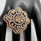 AD  Adjustable Color Stone Cocktail lRing - Gold
