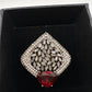 AD Victorian Adjustable Color Stone Cocktail lRing - Red