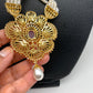 Ruby Red Stone AD Pendent Traditional Raani Haar with Real Pearls