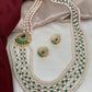 Emrald Green Stone AD Side Pendent Traditional 5 Strand Raani Haar with Real Pearls